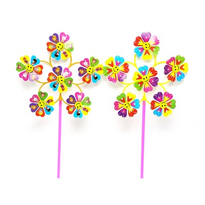 Six Wheel Pattern Smiley Face Pinwheel