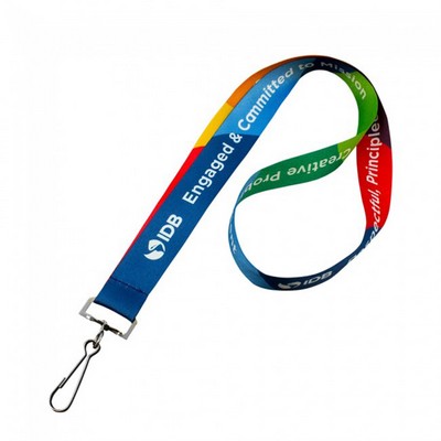 1" Full Color Dye-Sublimation Lanyard With J hook