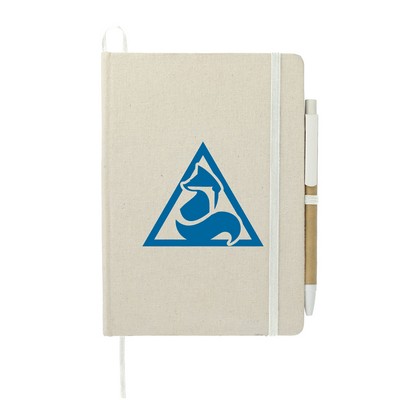 5'' x 7'' Organic Cotton Bound Notebook w/Pen