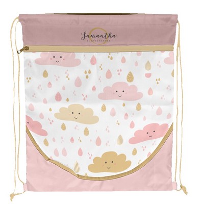 Sublimation Multi-Panel Polyester Drawstring Bag w/