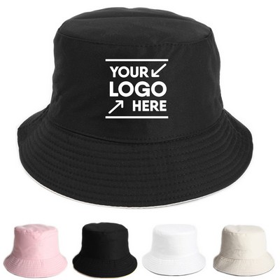 Reversible Cotton Bucket Cap Hat