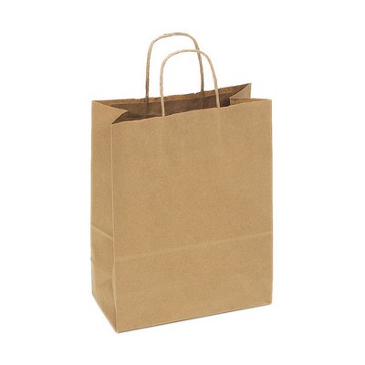 Digitally Printed Natural Kraft Shopping Bag (8"x4.75"x10.5")