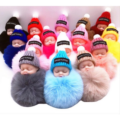 Fluffy Baby Doll Keychain