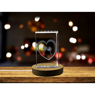 Wine and Love 3D Engraved Crystal Trophy Award - Romantic Gift