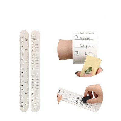 Medium Silicone Memo Slap Wristband With Integrated Ruler