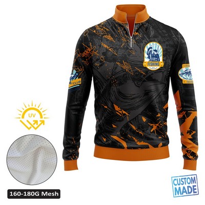 Sublimation 180G Mesh UPF 50+ Long Sleeve Fishing Quarter