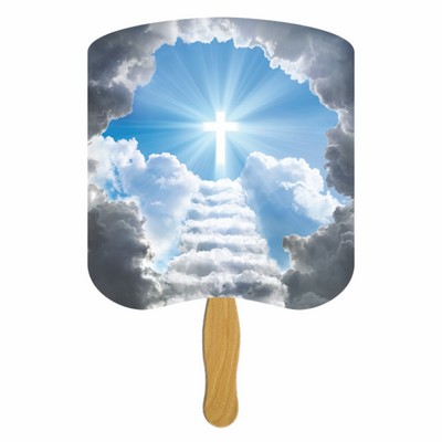 Stairway to Heaven Scene Hand Fan Stock Graphic
