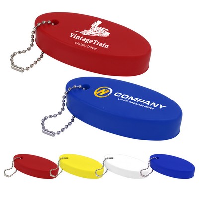 Oval PU Floater Key Tag