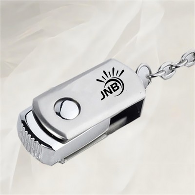 Modern 8GB Swivel USB Drive in Stainless Steel