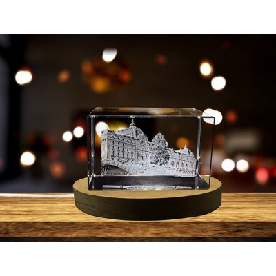 Musée D'Orsay 3D Engraved Crystal Trophy Award Recognition w/LED Base Light