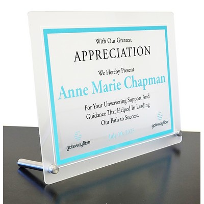 Standoff Display 9X12 Frosted Acrylic 1 Sided