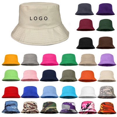 Cotton Bucket Hat w/Ribbed Brim