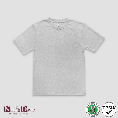 Unisex Luxe Adult Short Sleeve T-Shirts - Heather Gray - Polyester-Cotton Blend - Neil & David®