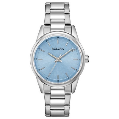 Bulova® Ladies' Classic Stainless Steel Watch w/Light Blue Dial