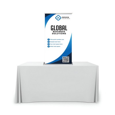 Silverstep Tabletop 24'' Retractable Banner Stand Package with SilverStep Light (24" x 76")
