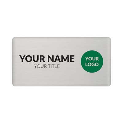 The Mighty Badge 50 Unit Kit, Silver 1.5 x 3, Magnet Fastener, For InkJet Printer