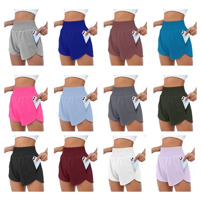 Women Sport High-Waisted Running Shorts w/Pocket