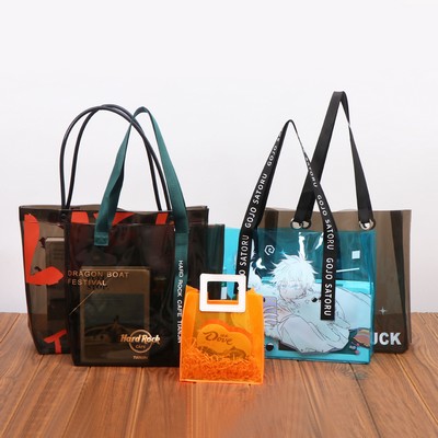 Custom Neon Tote Bag Iridescent Clear Tote Bag