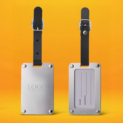 Leather Strap Stainless Steel Luggage Tag