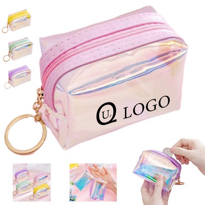 Clear Holographic Zipper Coin Purse