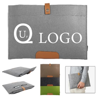 Versatile Felt Laptop Sleeve w/ Snap Closure