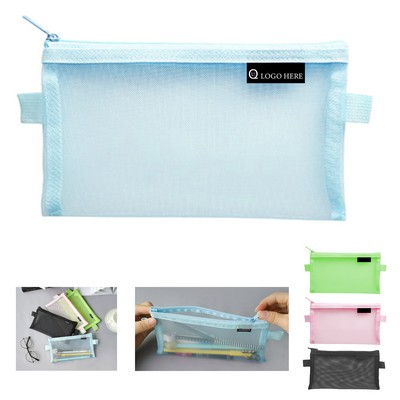 8.46x4.72" Mesh Pencil Case Pouch