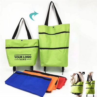 Multi-functional Foldable Shopping Trolley Bag With Wheels