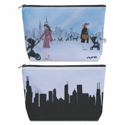 City Skyline Silhouette Makeup Bag Pouch - Sublimated Canvas