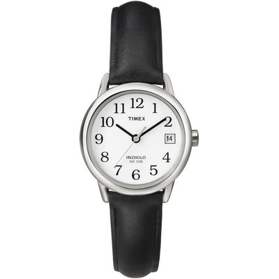 Timex® Women's Easy Reader Black Leather Strap Watch