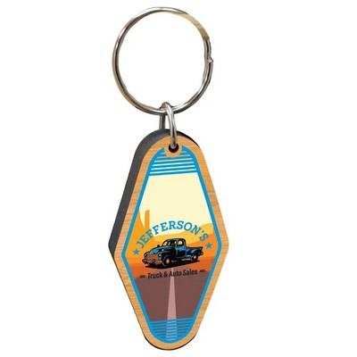 Vintage Bamboo Motel Keychain Hotel Key Tag