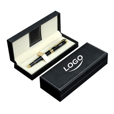 Luxury PU Leather Pen Gift Set with Metal Signature Pen in Gift Box