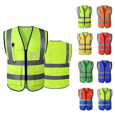 High Visibility Sleeveless Safety Vest