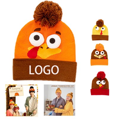 Customizable Thanksgiving Turkey Knit Hat