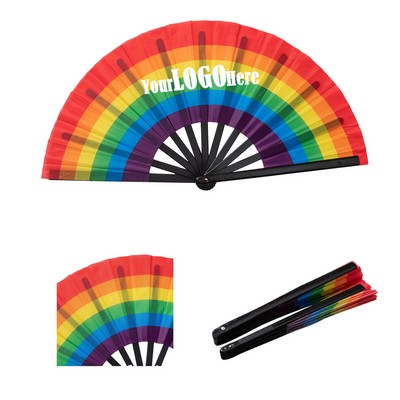 13" Full Color Hand Folding Kungfu Fan