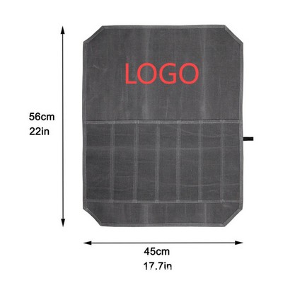 Waxed Canvas Roll-Up Cutlery Organizer