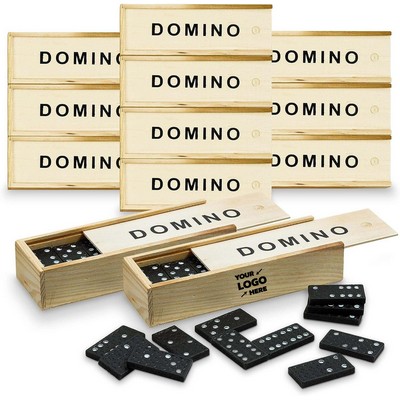 Mini Wooden Dominoes Set