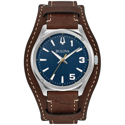 Bulova Watches Men's Marc Anthony Leather Strap Watch Blue Dial