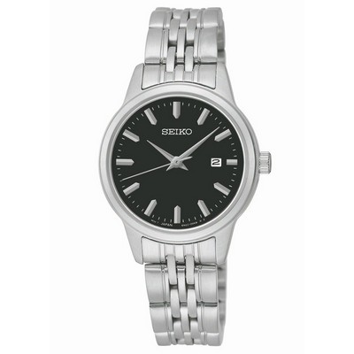 Seiko Watch Ladies Prime Analog Silver Case Black Dial