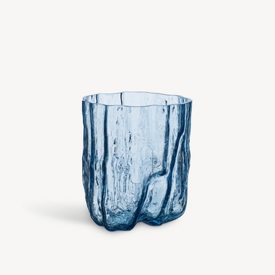 Kosta Boda Crackle Vase Tall Blue
