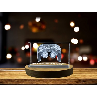 2001 Game Controller Crystal Trophy Award w/LED Base