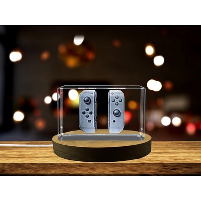 3D Engraved Crystal Game Controller Trophy - Stunning Gaming Evolution Display