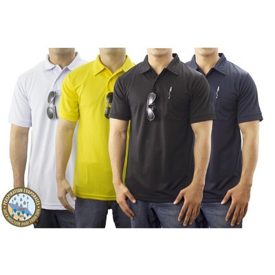 100% Polyester Pro-Dry Polo Shirt With One Pocket