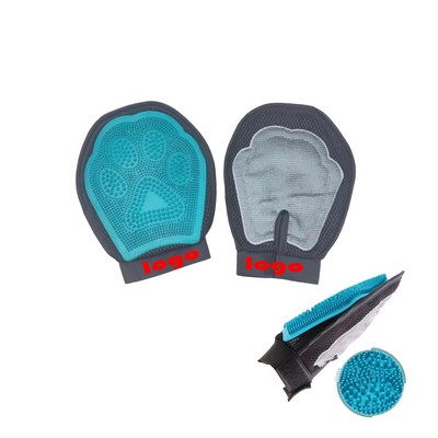 Silicone Pet Grooming Glove With Massage Tips