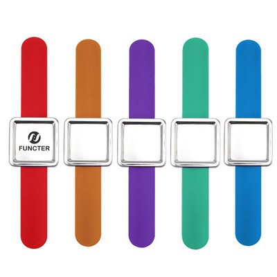 Silicone Slap Bracelet W/ Recessed Square Shaped Magnetic Pincushion Strong Pin Holder
