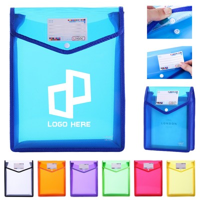 A4 Size Vertical Document Storage Bag W/ Snap Button