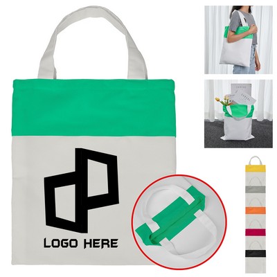 Colorful Patchwork Canvas Tote Bag