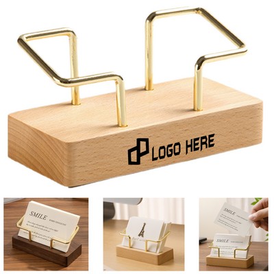 Wood Business Card Holder Stand
