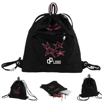 15.35X1.97X17.32" Terylene Drawstring Backpack