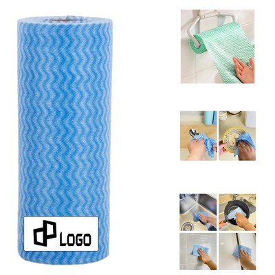 9.8 X 9.8" Disposable Cleaning Cloth Roll 50 Sheets