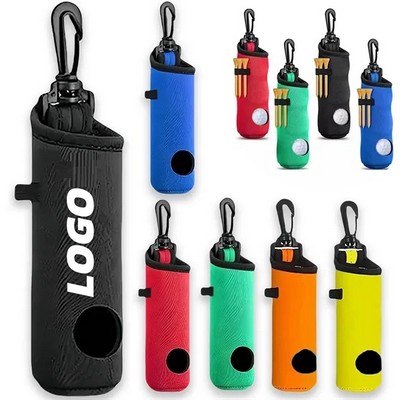 Golf Ball Pouch with Clip Tee Holder Bag Portable In Stock